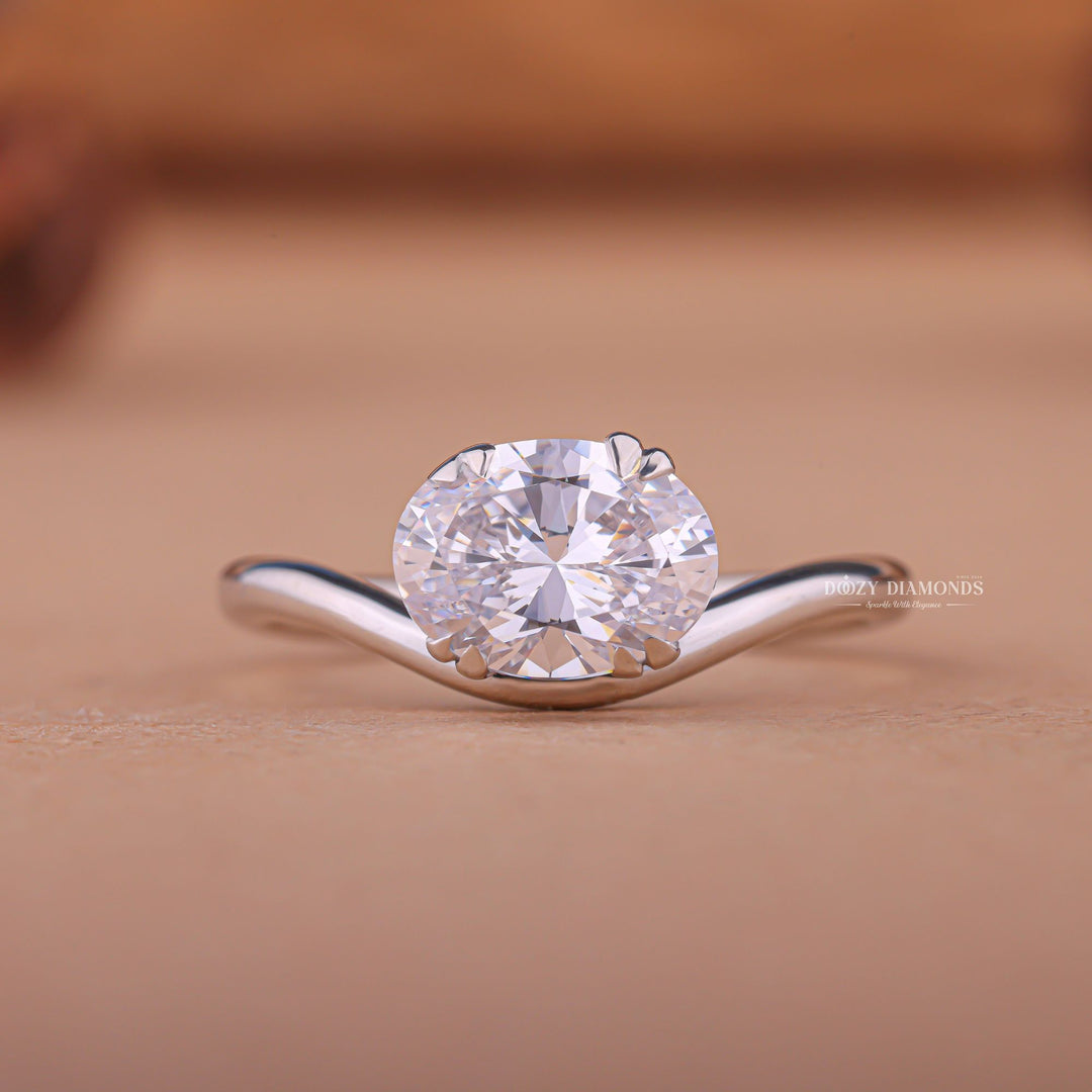 Buy 2.0CT oval east west lab grown diamond engagement ring online