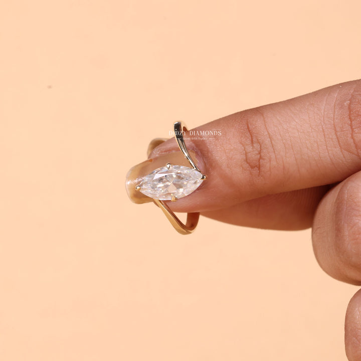 2.0CT - 3.0CT Marquise Cut E/VS1 Lab Grown Diamond Bypass Engagement Ring - Doozy Diamonds