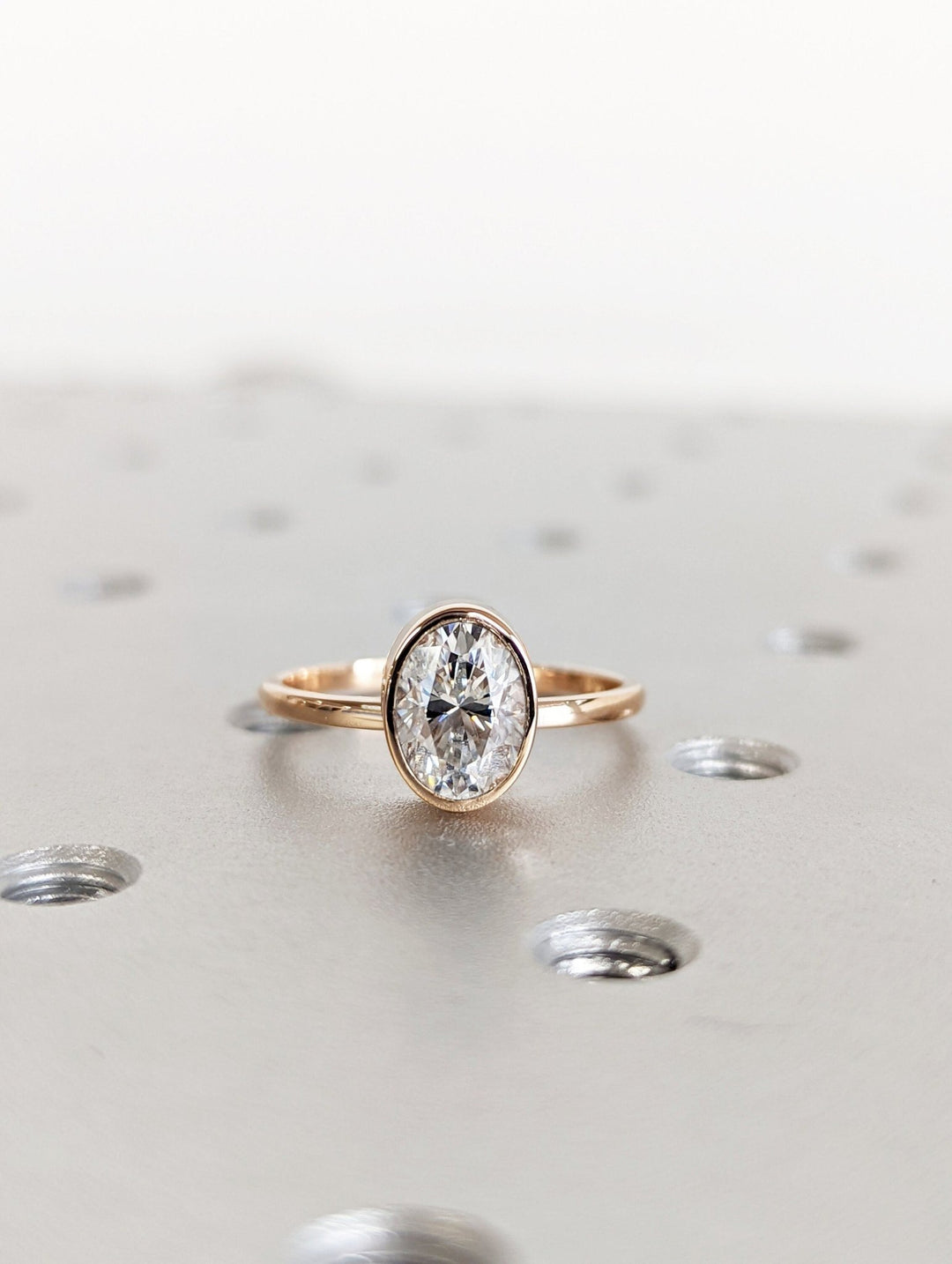 Discover oval bezel lab grown diamond engagement ring online