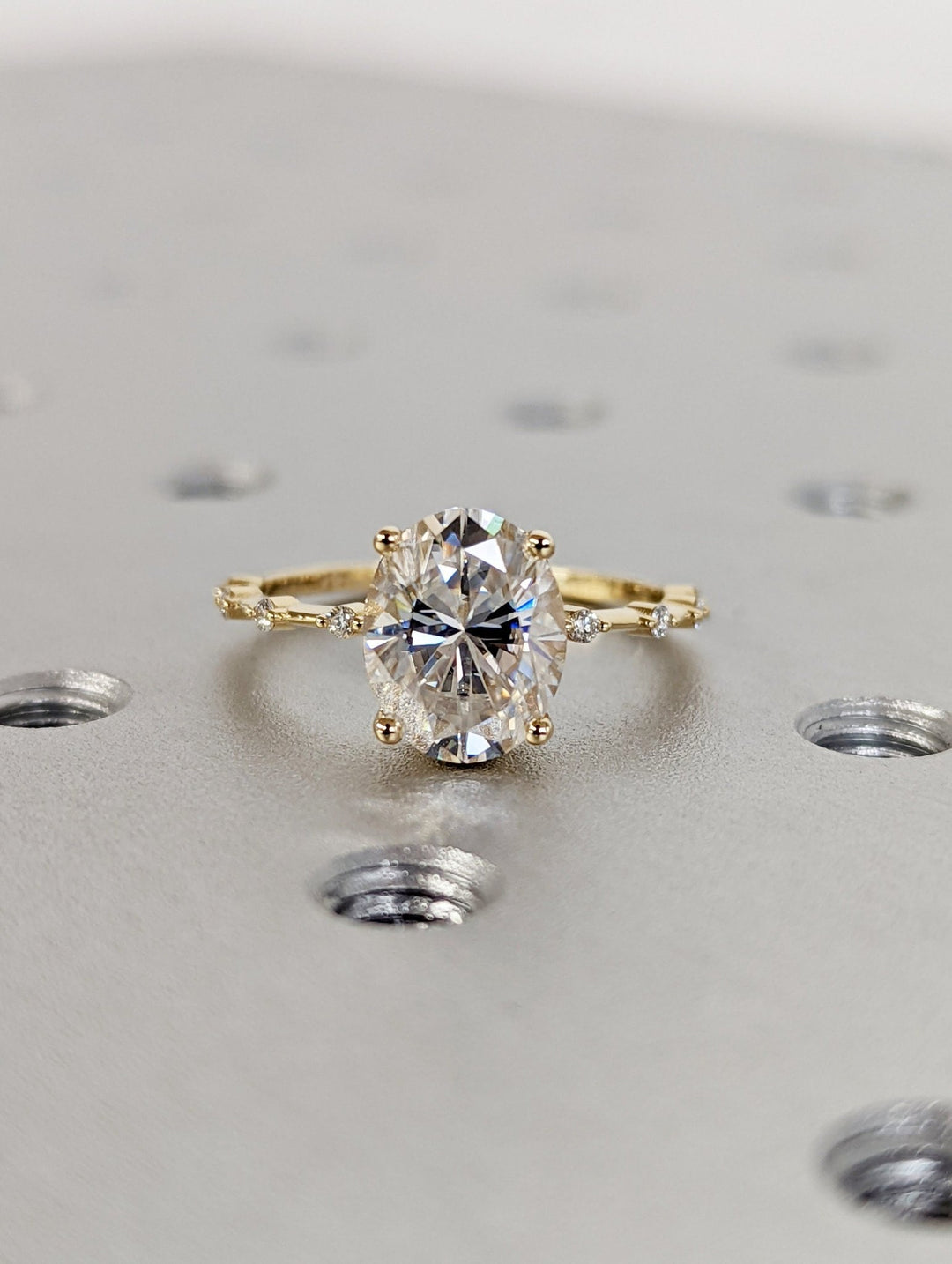Buy 2.50CT oval pave lab grown diamond engagement ring online