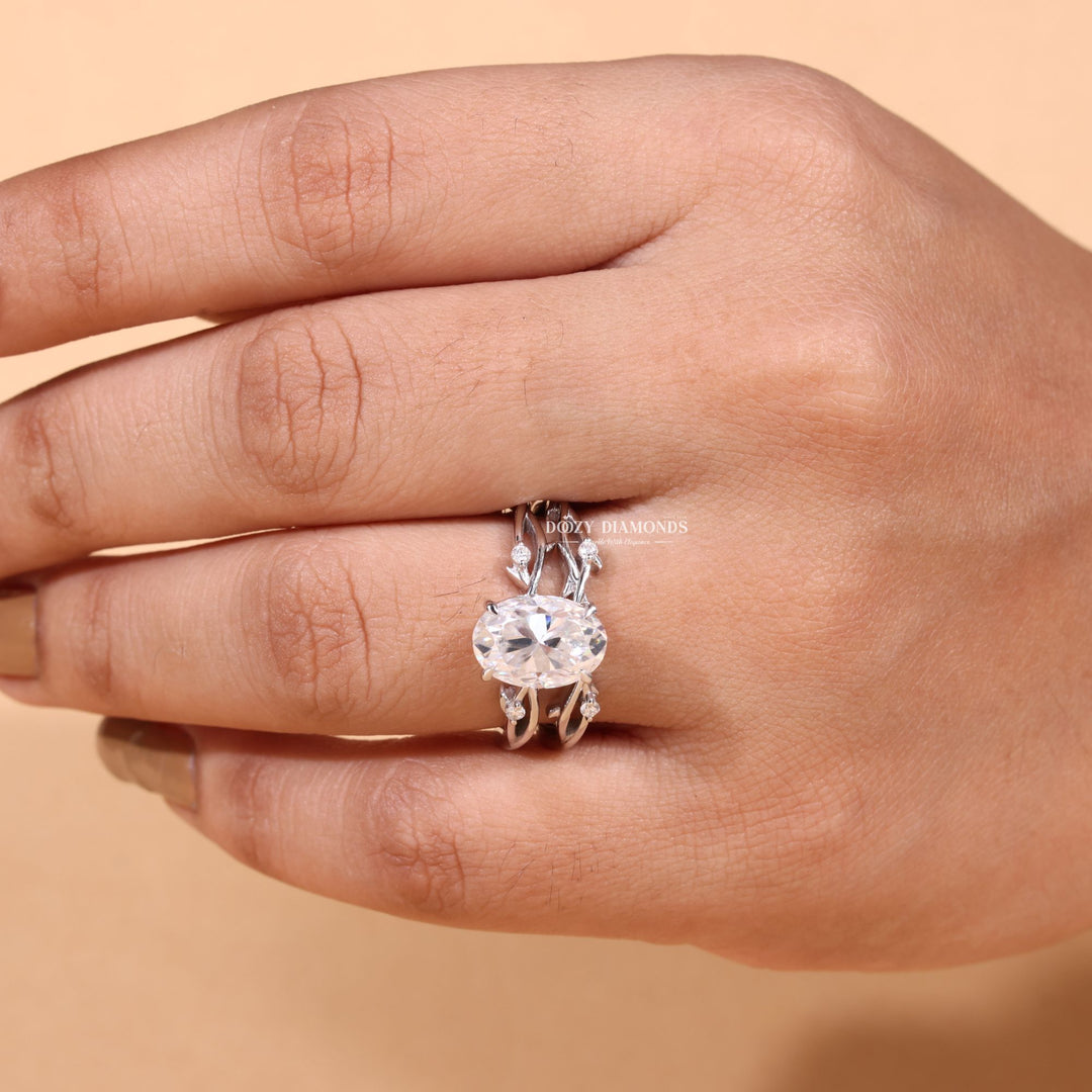 Oval cut bridal ring and wedding band set, Oval cut bridal set with matching band, Oval cut bridal set with wedding band, Oval cut bridal set with enhancer, 