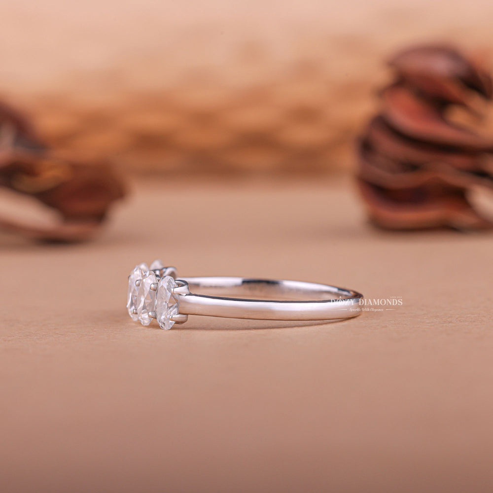 Close-up of 0.50CT oval lab grown diamonds