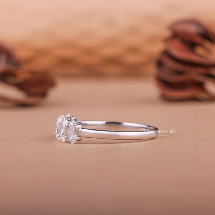 Close-up of 0.50CT oval lab grown diamonds