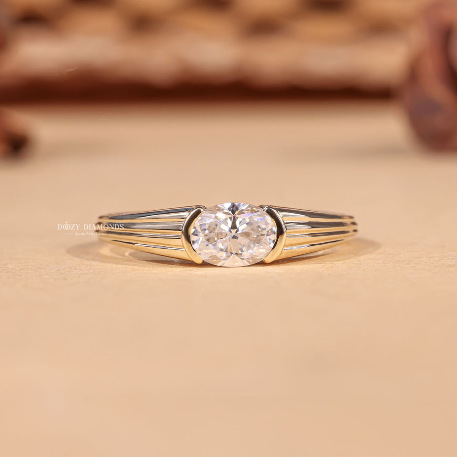 Discover oval east west lab grown diamond engagement ring online