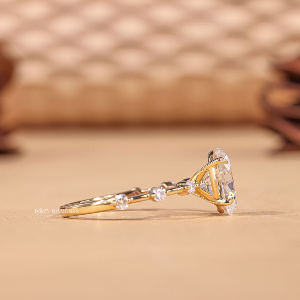 Classic oval pave engagement ring crafted for everyday wear