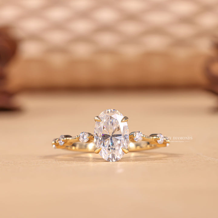 Shop oval pave lab grown diamond engagement ring
