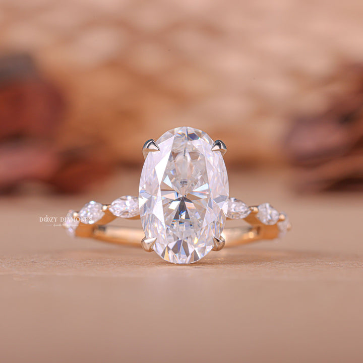 3.0CT oval cut pave engagement ring available to buy now