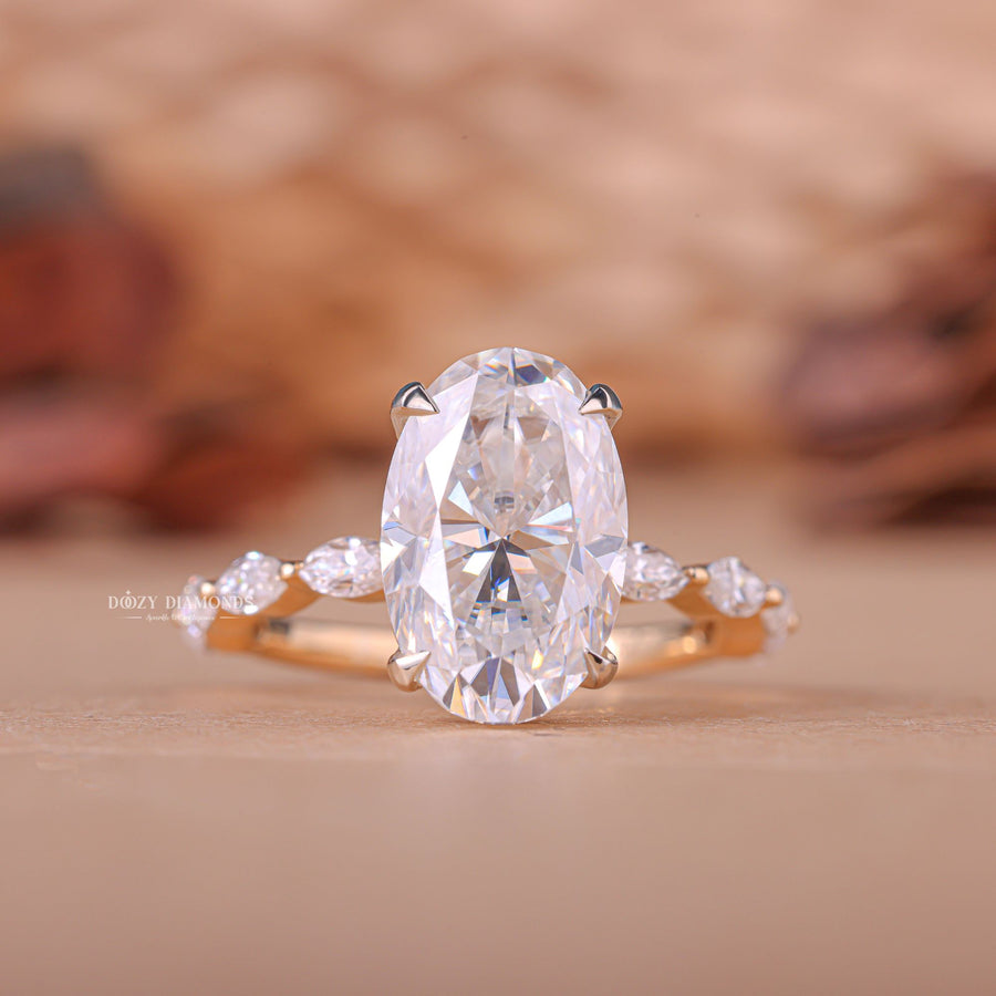 3.0CT oval cut pave engagement ring available to buy now