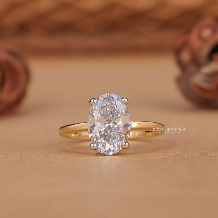 2.0CT oval solitaire lab grown diamond engagement ring for sale