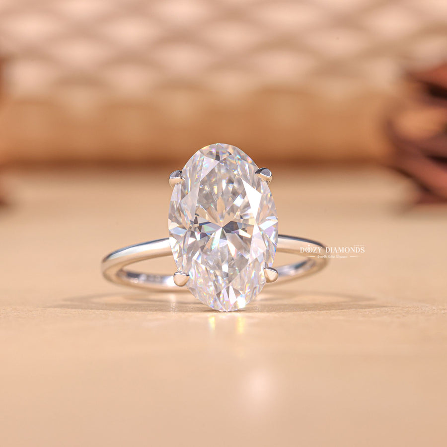 Discover oval hidden halo lab grown diamond engagement ring online