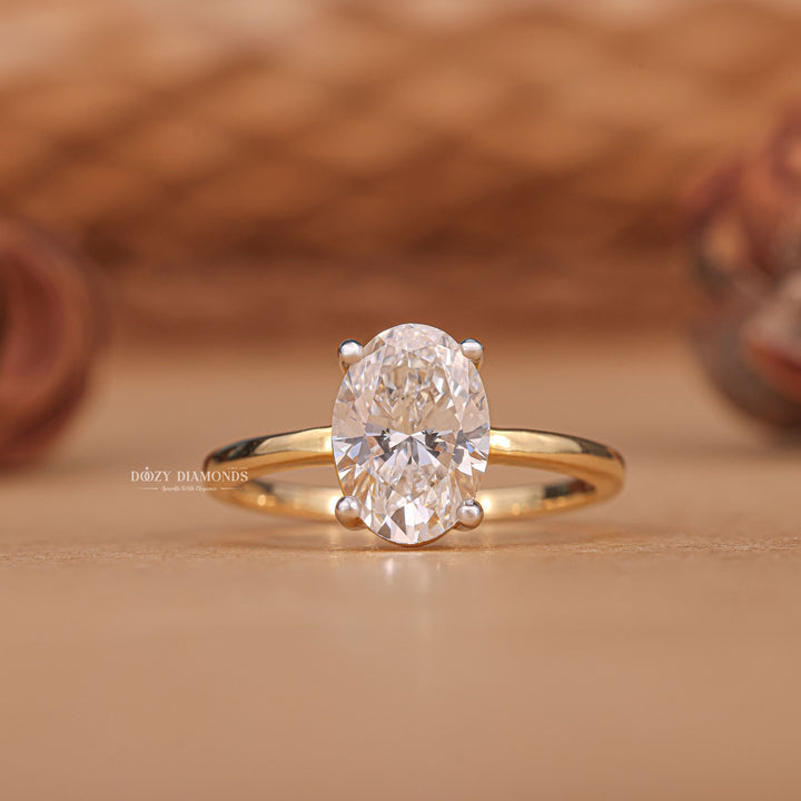Discover oval solitaire lab grown diamond engagement ring online
