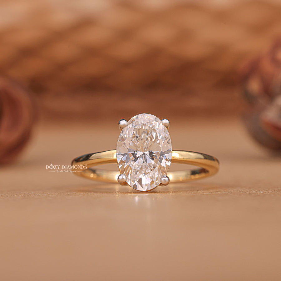 Discover oval solitaire lab grown diamond engagement ring online