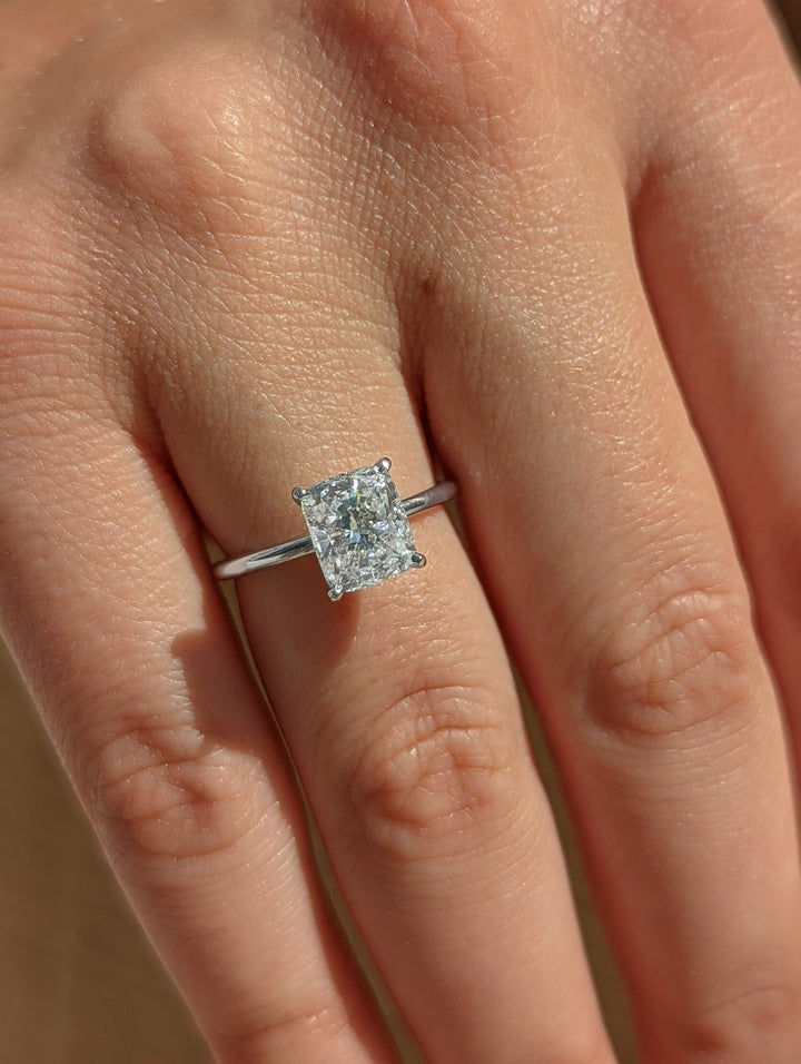 Discover cushion solitaire lab grown diamond engagement ring online