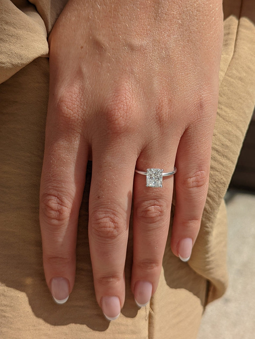 Shop the cushion cut solitaire engagement ring collection online