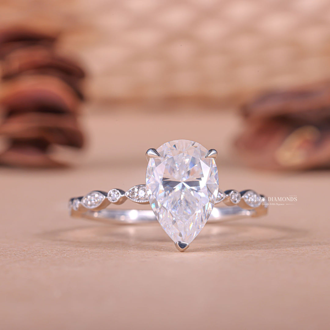 2.50CT pear cut pave engagement ring available to buy now
