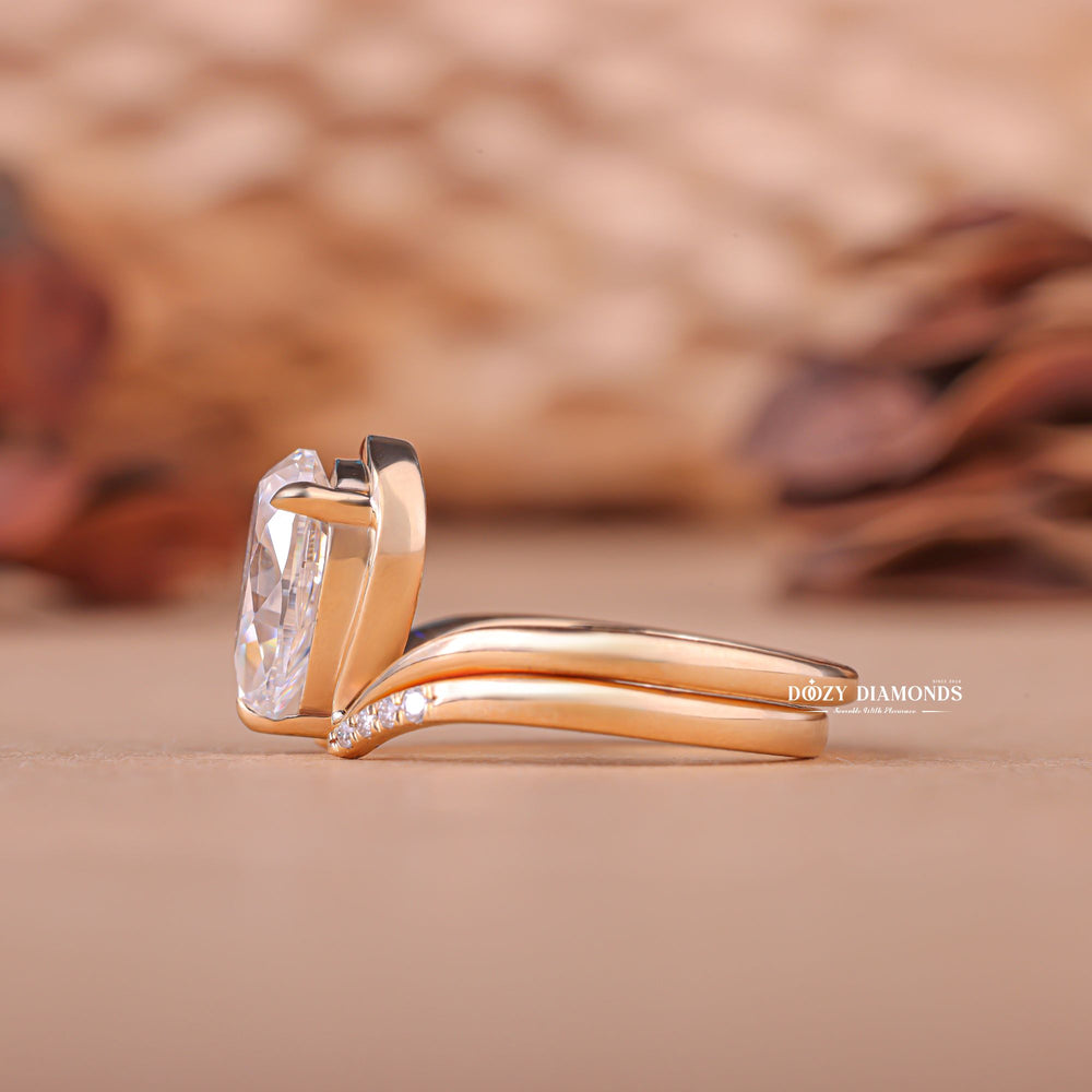 Pear cut bridal ring and band set, Pear cut bridal ring and wedding band set, Pear cut bridal set with matching band, Pear cut bridal set with wedding band, Pear cut bridal set with enhancer,