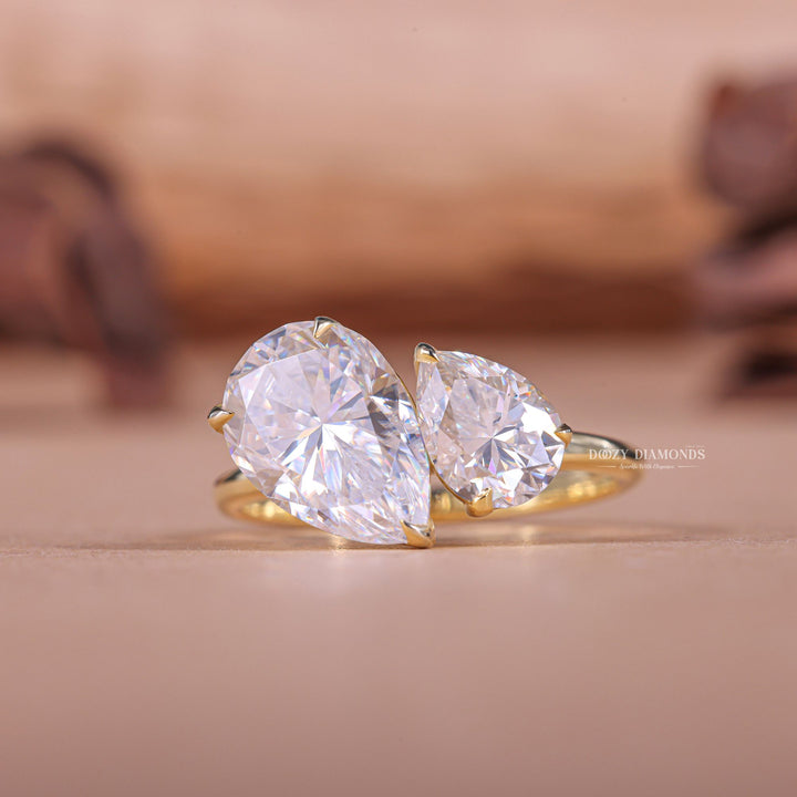 Discover pear solitaire lab grown diamond engagement ring online