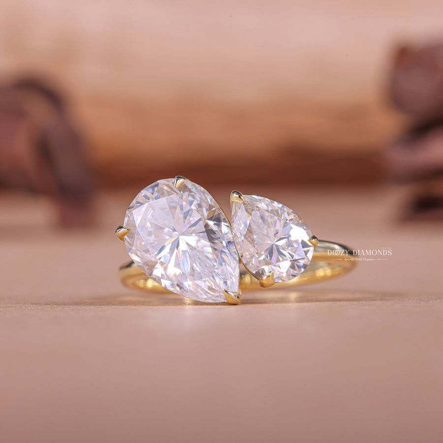 Discover pear solitaire lab grown diamond engagement ring online
