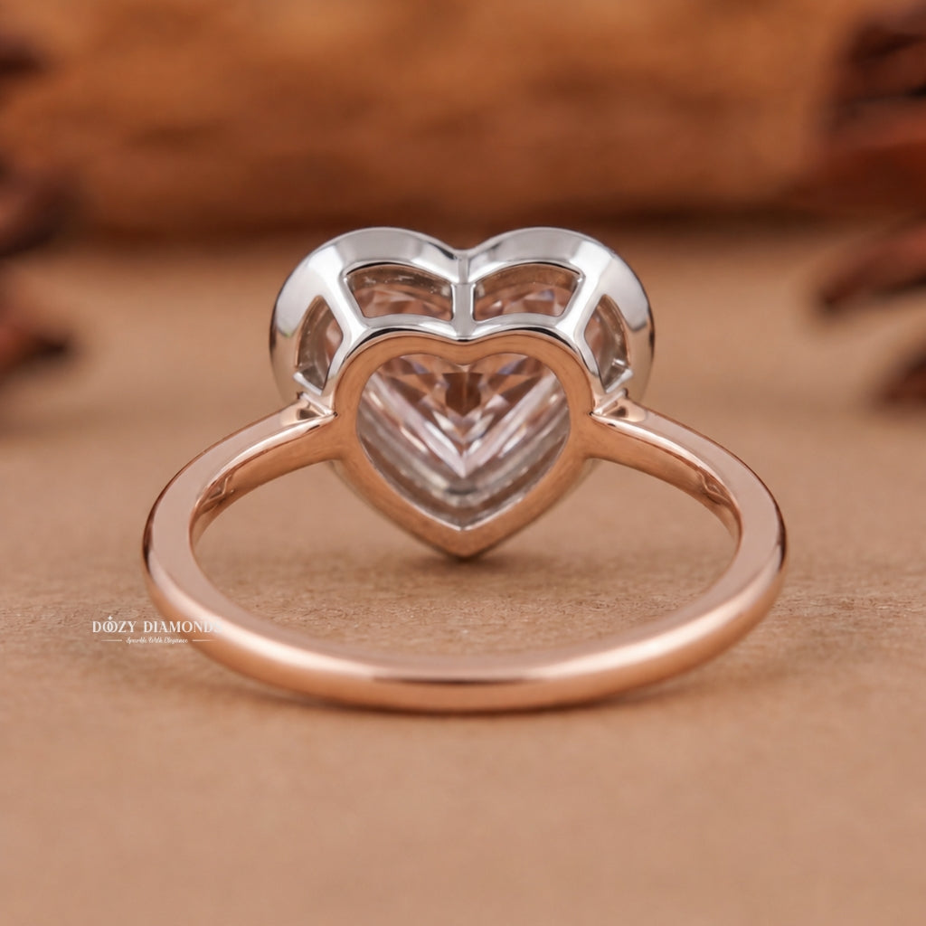 1.50CT Heart Shape Pink VVS2 Lab Grown Diamond Engagement Ring for Women - lab grown diamond engagement ring view 6