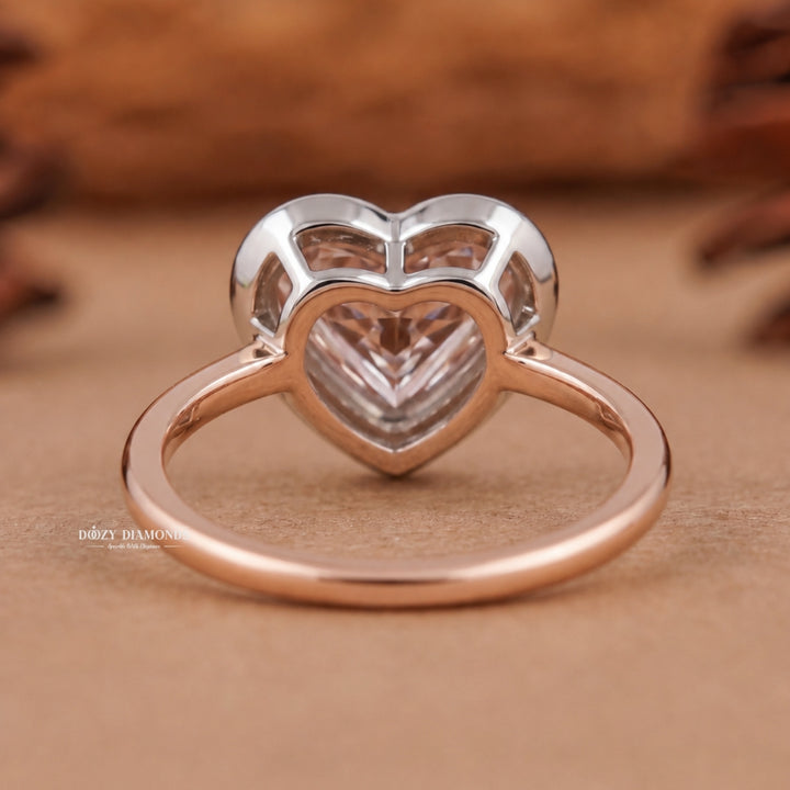 1.50CT Heart Shape Pink VVS2 Lab Grown Diamond Engagement Ring for Women - lab grown diamond engagement ring view 6