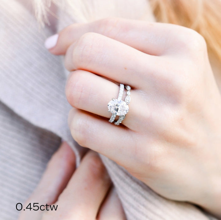 Round DE - VS1 Lab Grown Diamond Petite Pave Wedding Band - Doozy Diamonds
