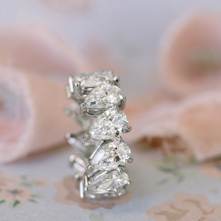 Pear Cut DE - VS1 Lab Grown Diamond Full Eternity Wedding Band - Doozy Diamonds
