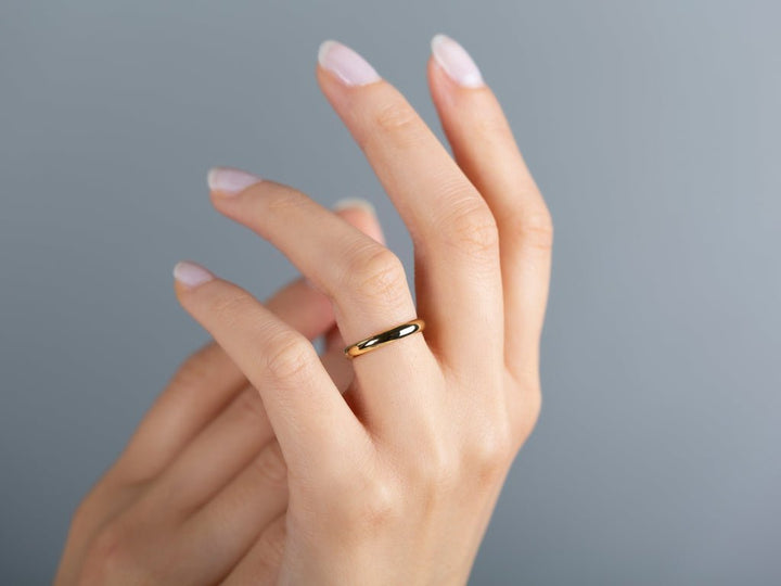 3.0mm Classic Dome Wedding Band Minimalist Wedding Ring - Doozy Diamonds