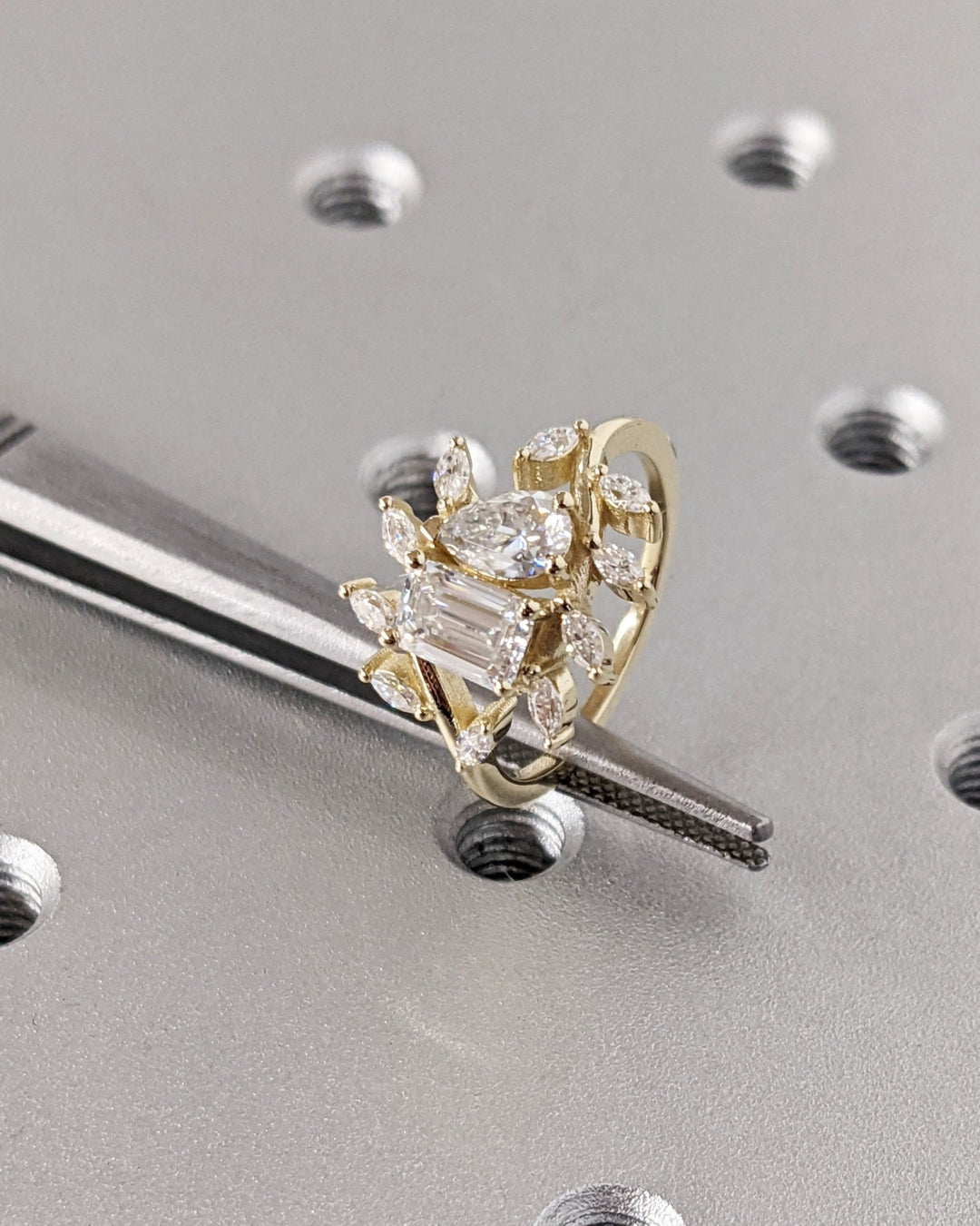 Pear solitaire diamond ring presented in signature gift packaging