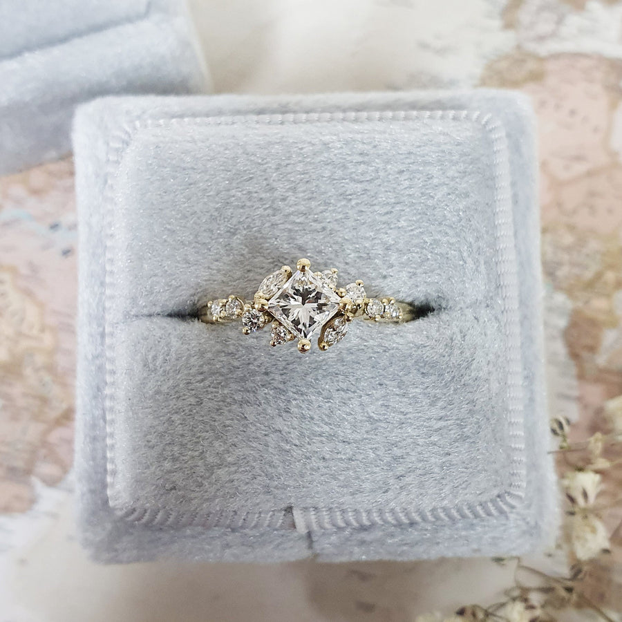 Shop princess cluster lab grown diamond engagement ring
