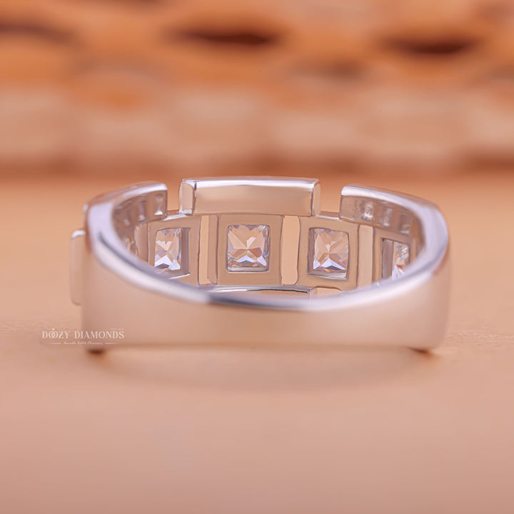 Ethically sourced round & princess diamond eternity band