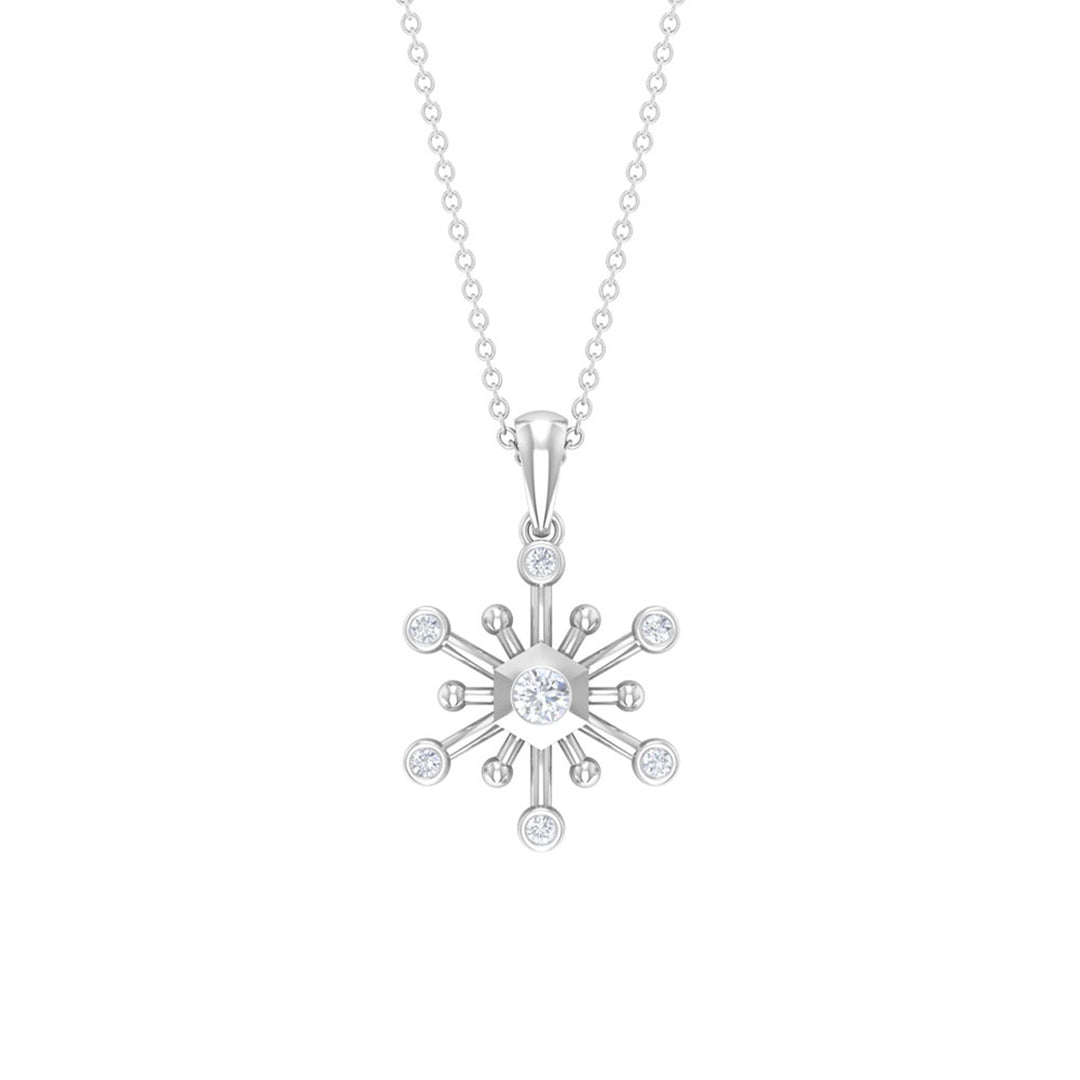 Round Cut Unique Snowflake Pendant for Christmas Gift - Doozy Diamonds