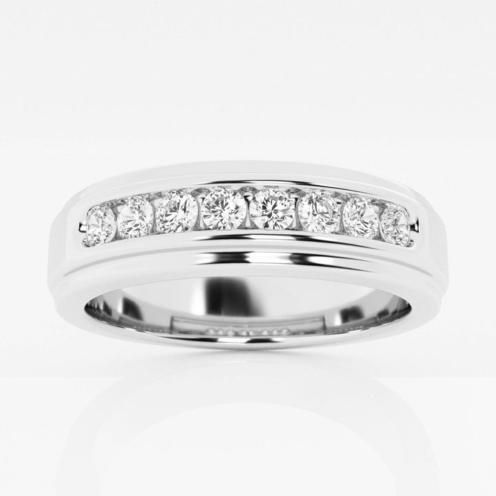 5mm Round Cut Channel Set Lab Grown Men's Wedding Band - Doozy Diamonds