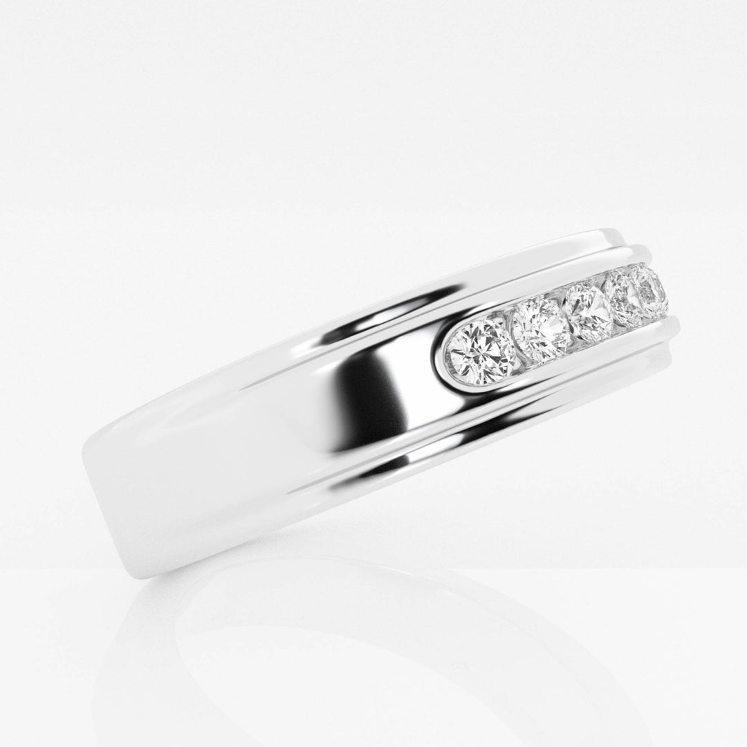 5mm Round Cut Channel Set Lab Grown Men's Wedding Band - Doozy Diamonds