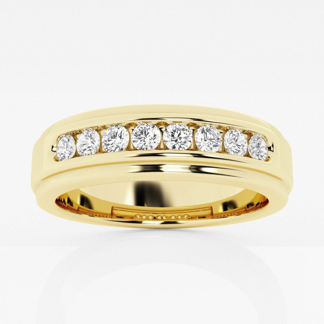 5mm Round Cut Channel Set Lab Grown Men's Wedding Band - Doozy Diamonds