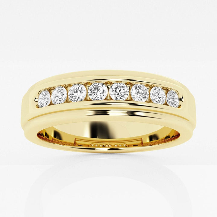 5mm Round Cut Channel Set Lab Grown Men's Wedding Band - Doozy Diamonds