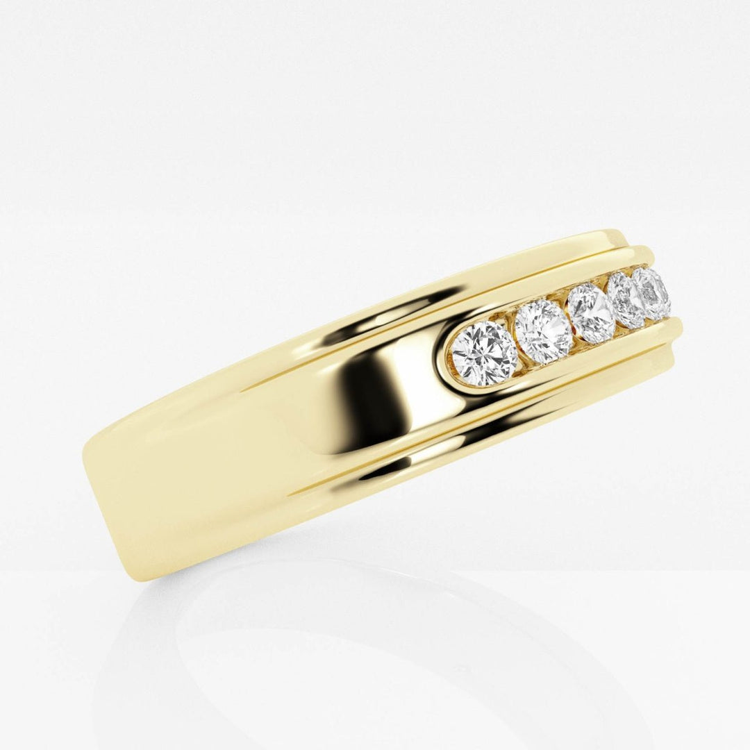 5mm Round Cut Channel Set Lab Grown Men's Wedding Band - Doozy Diamonds
