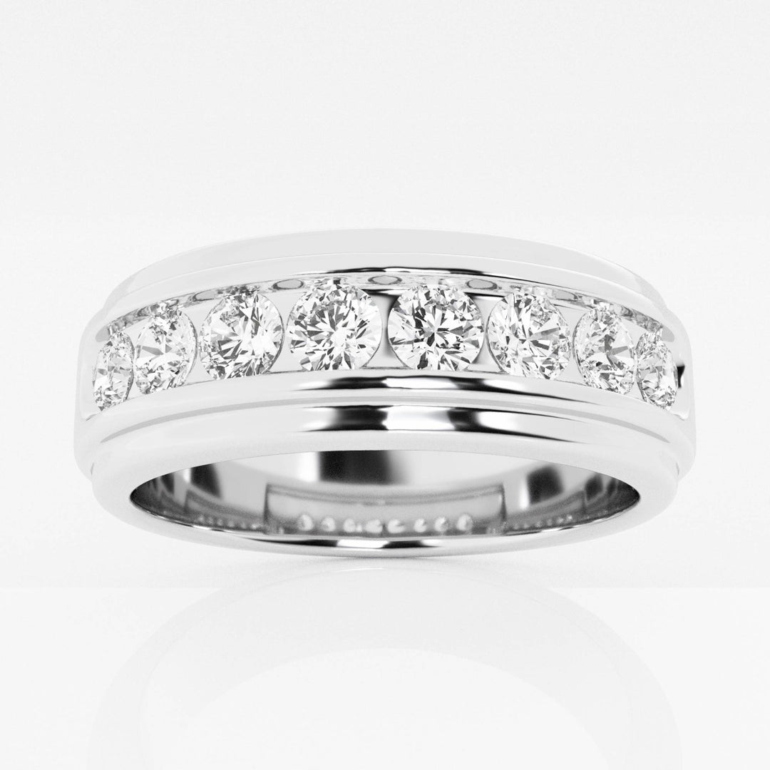 6mm Round Cut Channel Set Lab Grown Men's Wedding Band - Doozy Diamonds