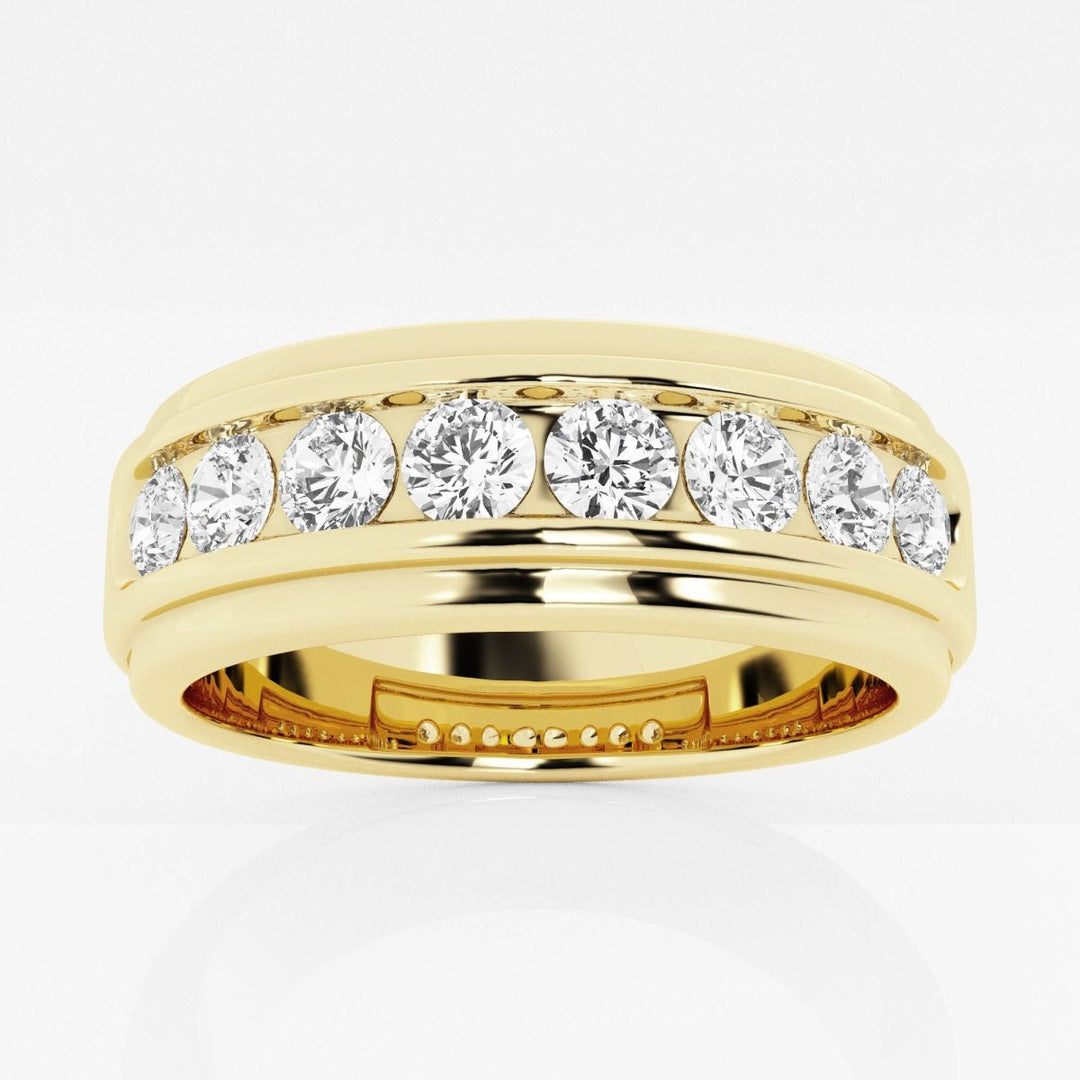 6mm Round Cut Channel Set Lab Grown Men's Wedding Band - Doozy Diamonds