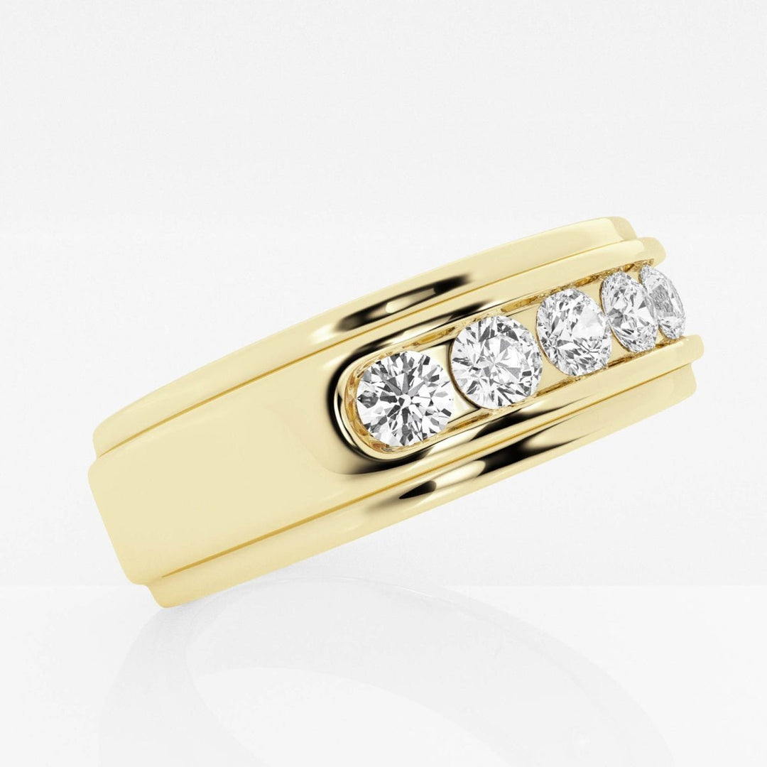 6mm Round Cut Channel Set Lab Grown Men's Wedding Band - Doozy Diamonds