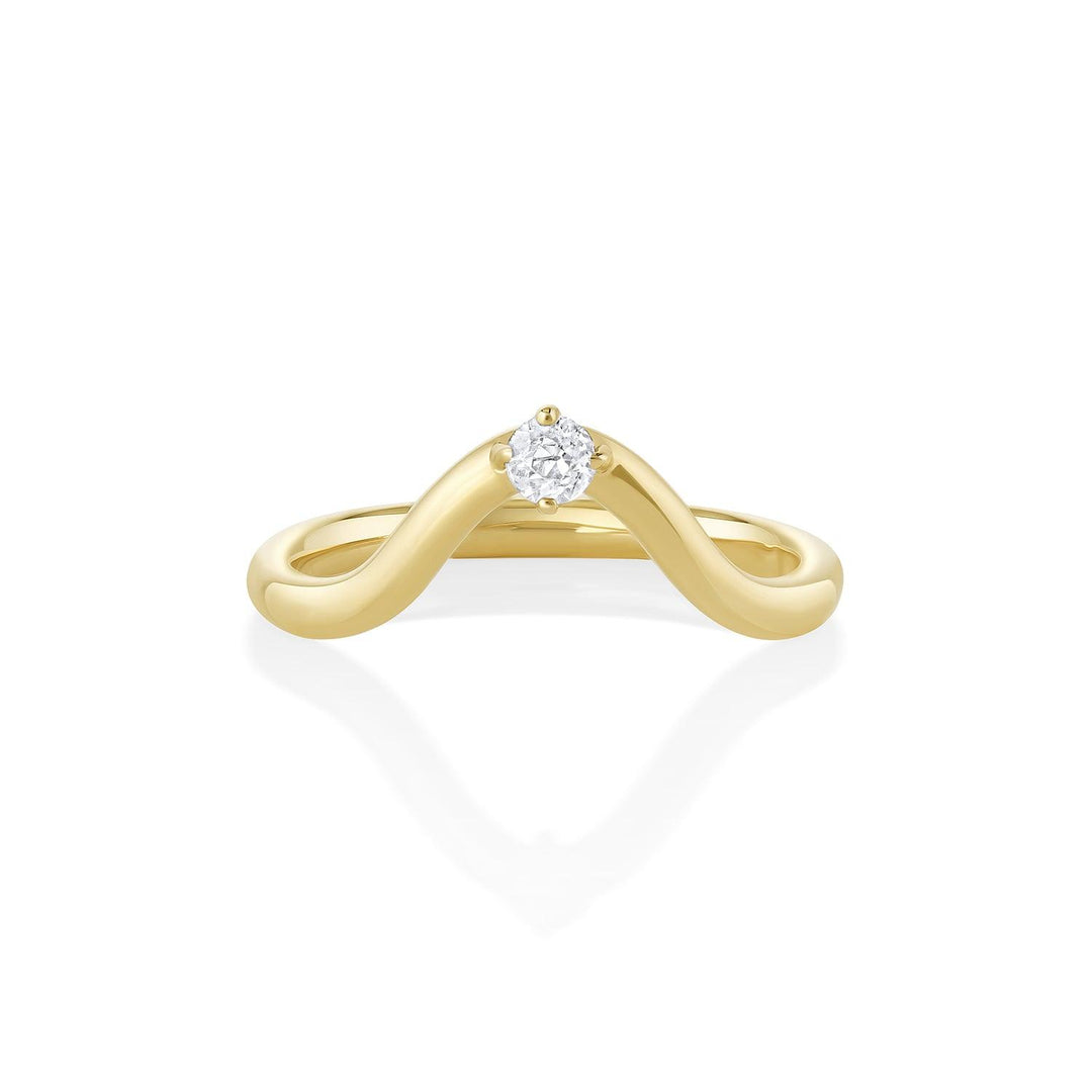 Round round diamond wedding band front view
