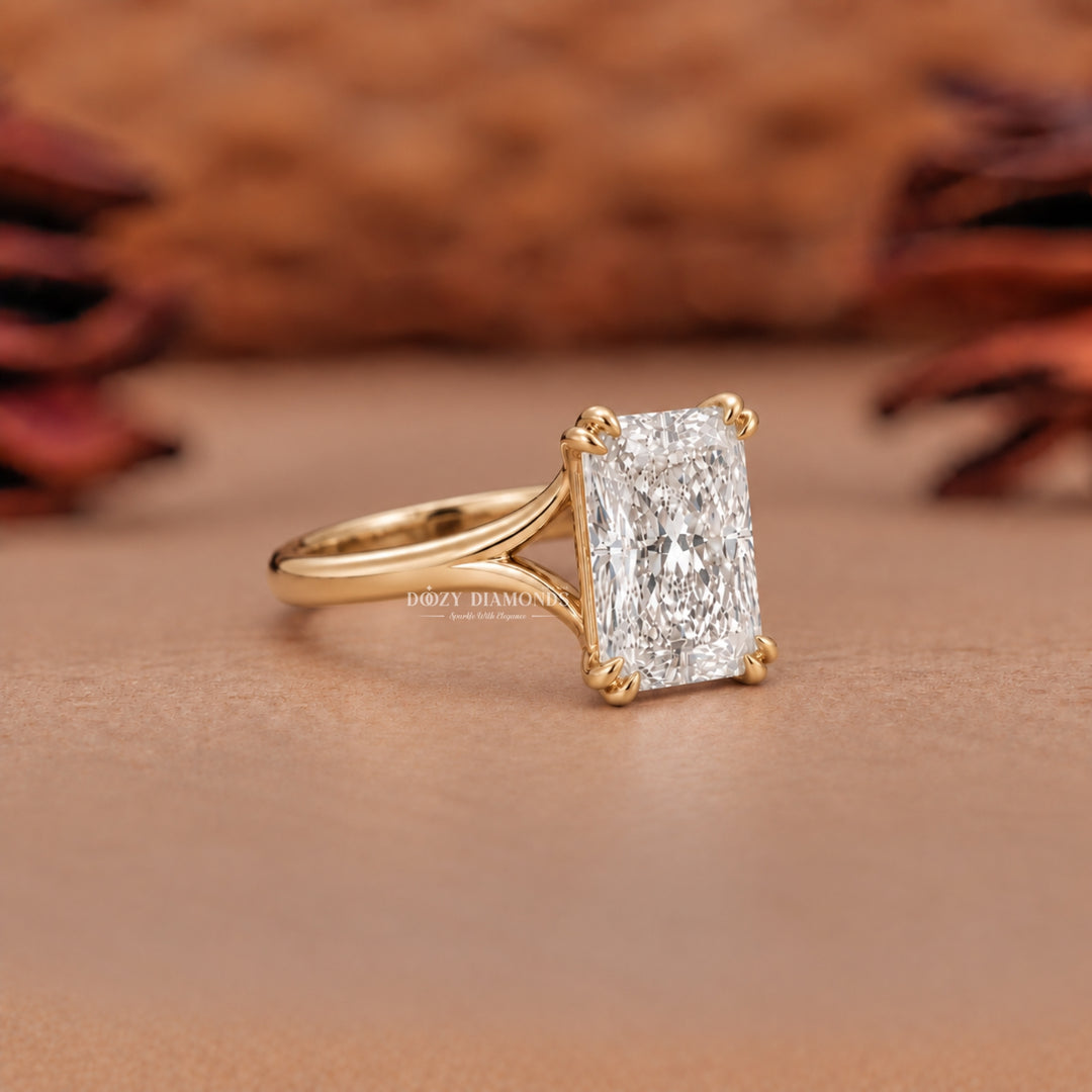 2.50CT Radiant E/VVS2 Lab Grown Diamond Split Shank Solitaire Engagement Ring