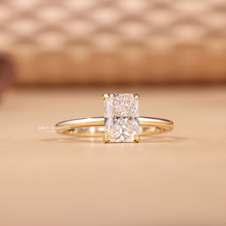 2.0CT radiant cut hidden halo engagement ring available to buy now