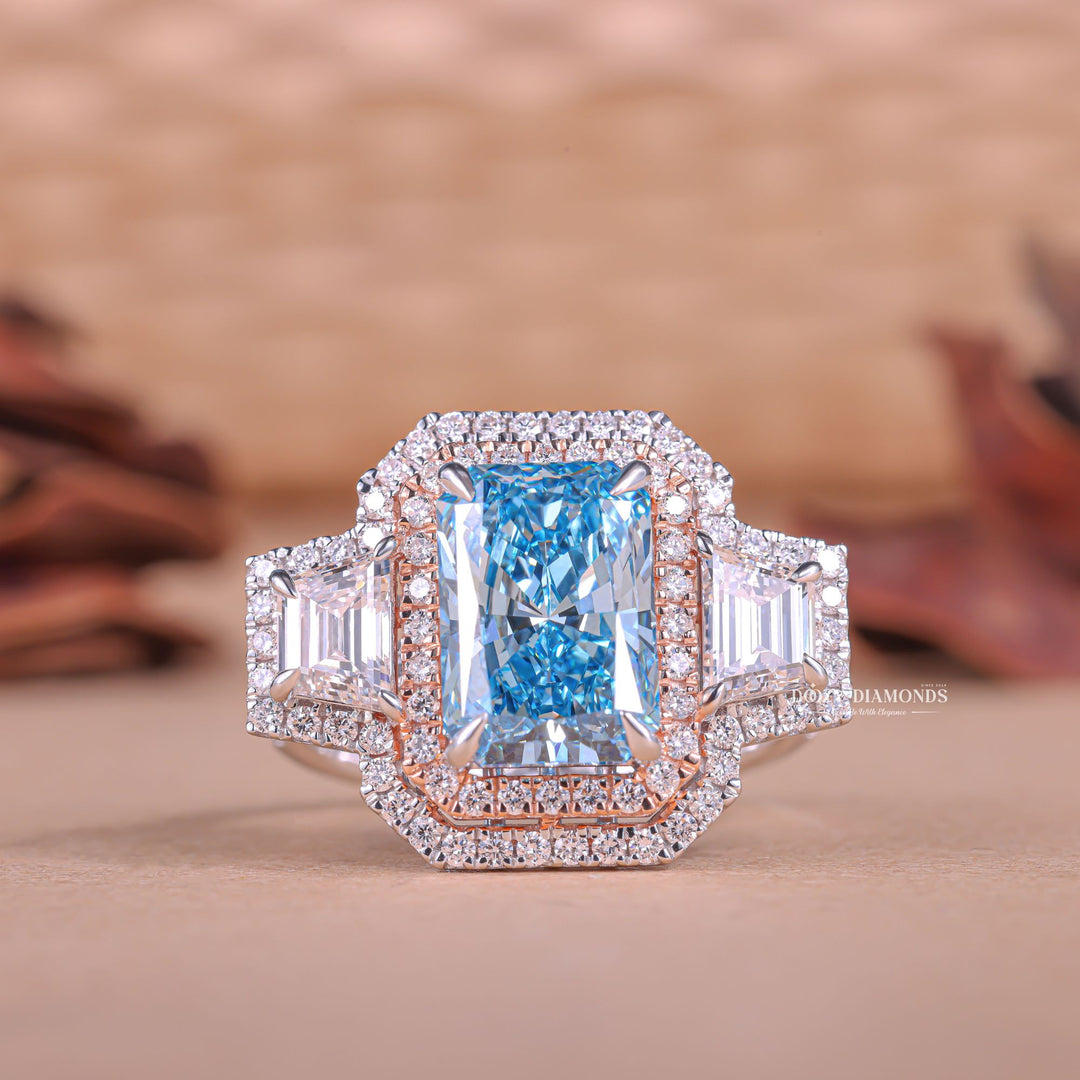Discover radiant halo lab grown diamond engagement ring online
