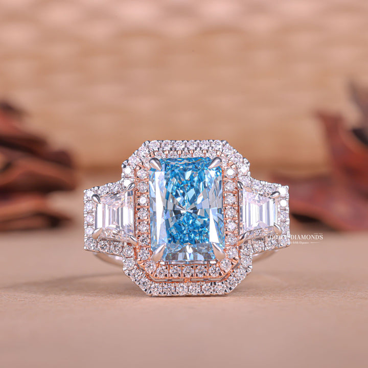 Discover radiant halo lab grown diamond engagement ring online
