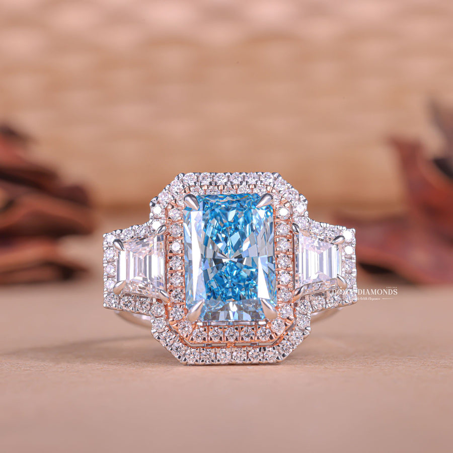 Discover radiant halo lab grown diamond engagement ring online