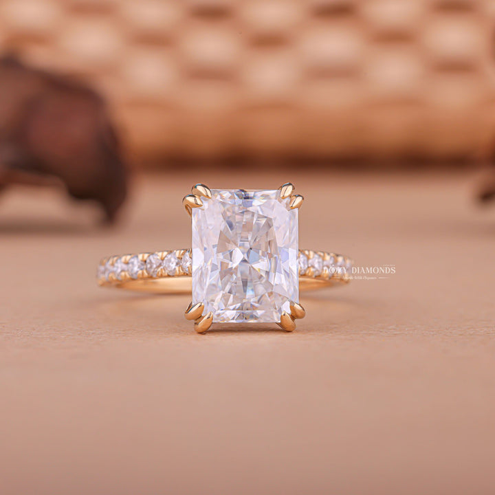 2.50CT radiant hidden halo lab grown diamond engagement ring for sale