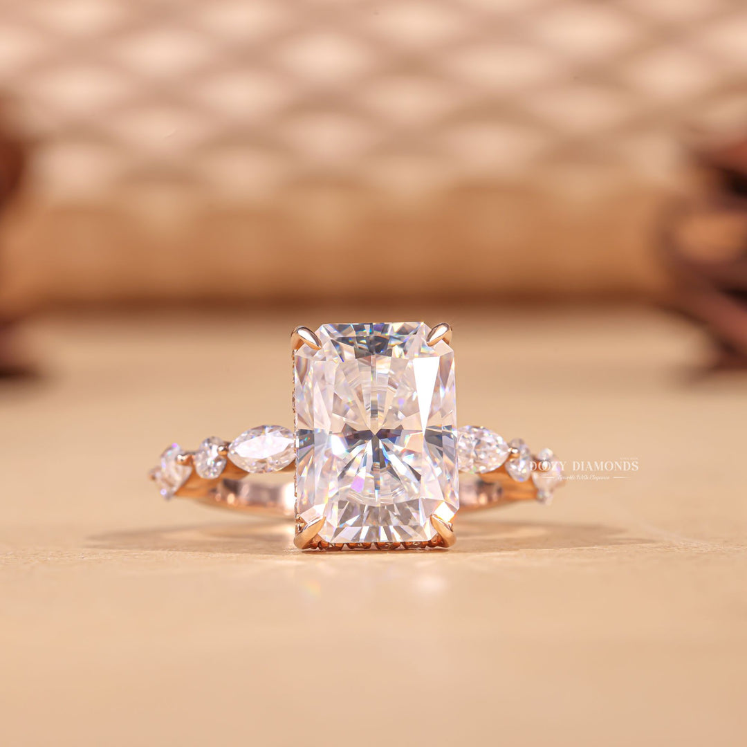 Buy 3.0CT radiant pave lab grown diamond engagement ring online
