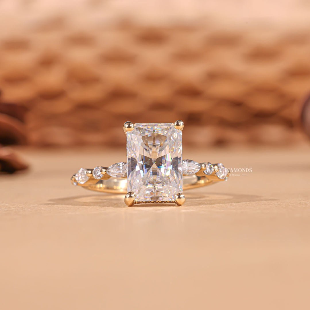 2.50CT radiant cut hidden halo engagement ring available to buy now