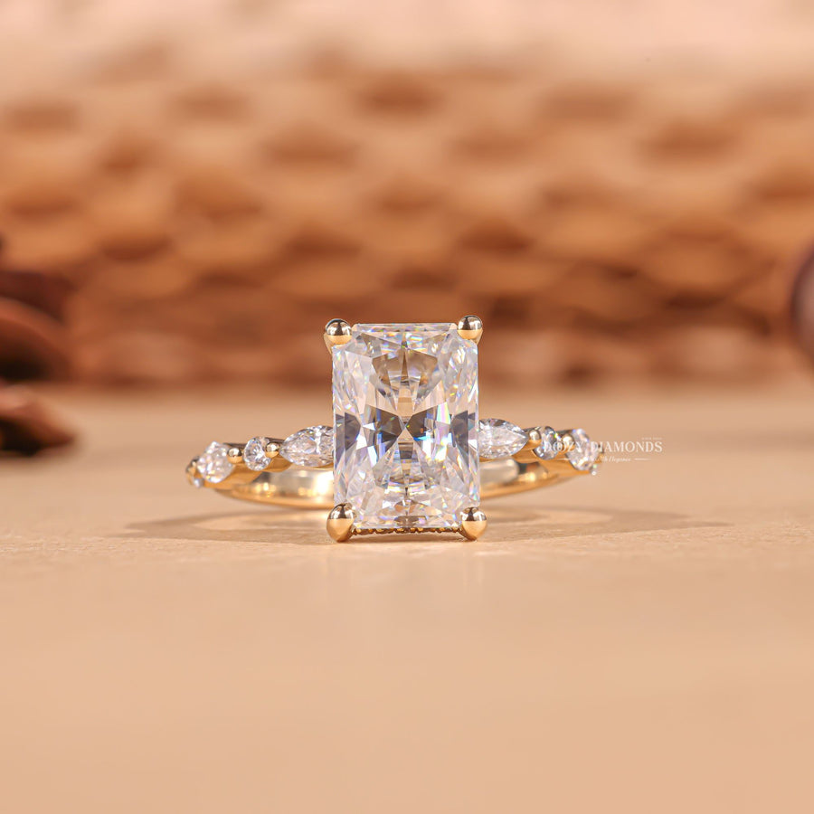 2.50CT radiant cut hidden halo engagement ring available to buy now