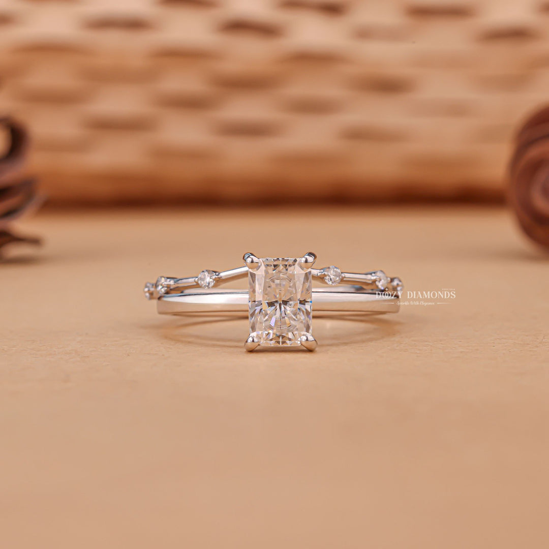 Radiant cut wedding ring set, Radiant cut engagement and wedding ring set, Radiant cut bridal set, Radiant cut wedding set, Radiant cut bridal jewelry set, 